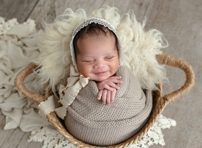 sleeping baby smile Waco newborn photographer